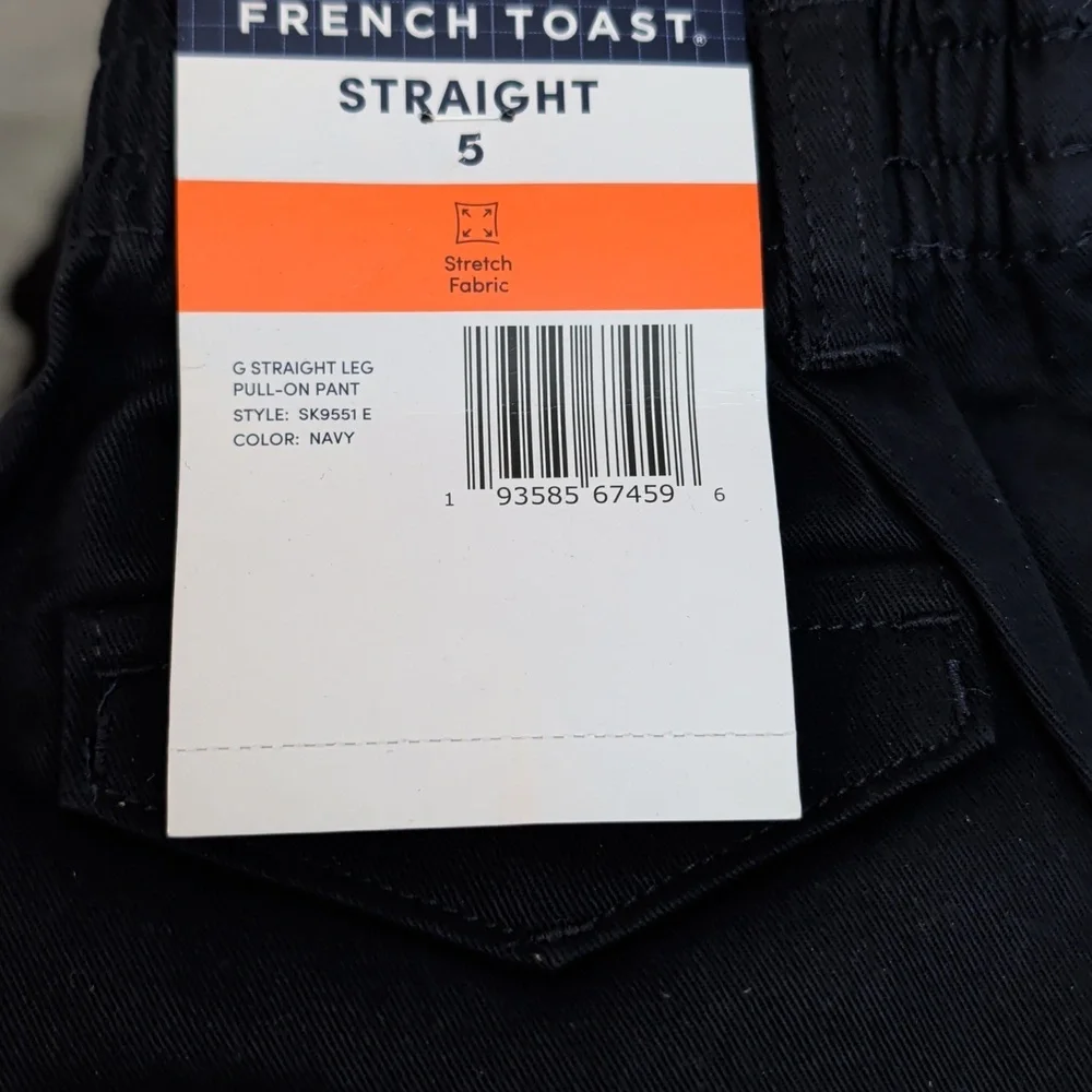 French Toast Girls Straight Leg Stretch Pull-on Pant Navy Size 5 Nwt